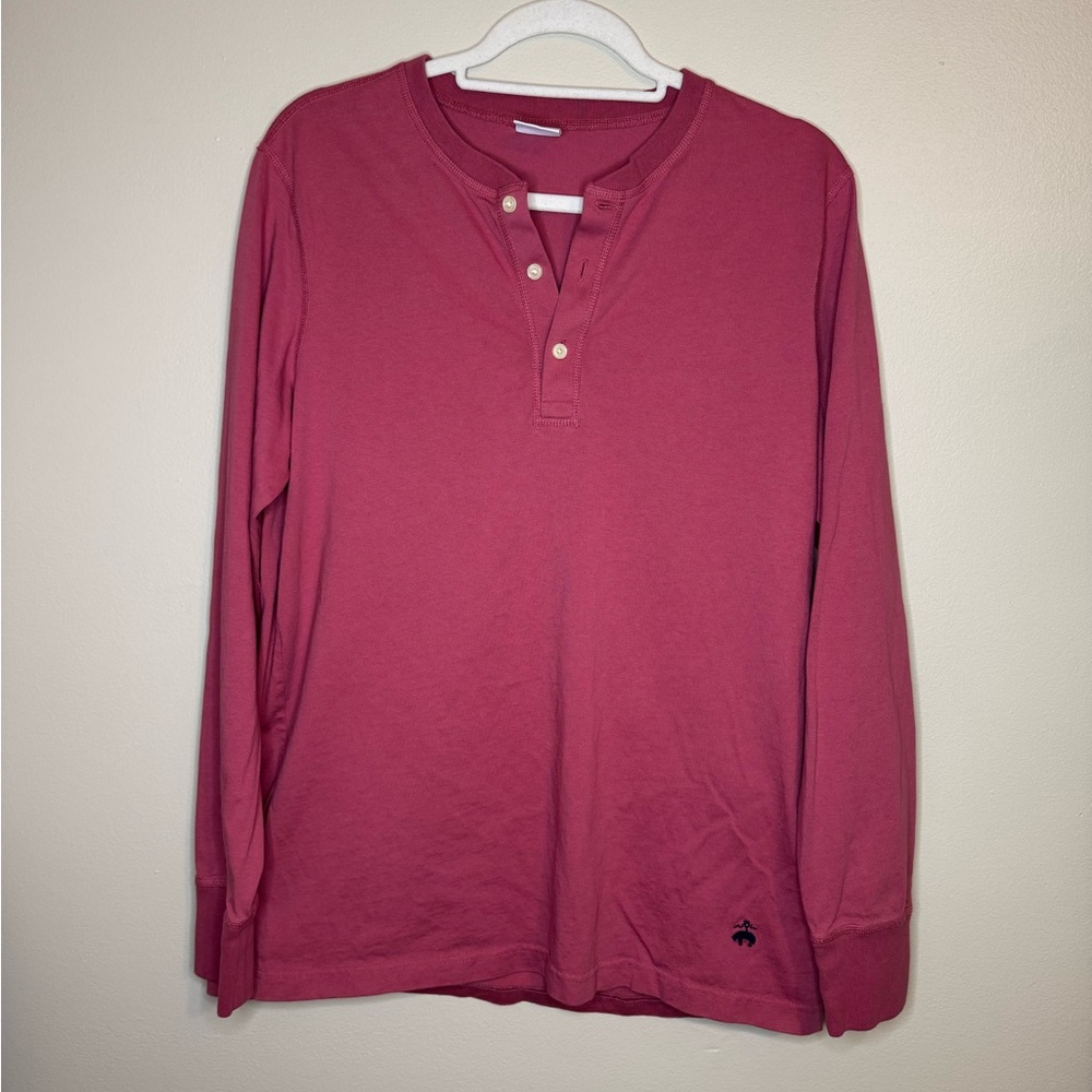 Brooks‎ Brothers Pink Long Sleeve Henley Shirt
